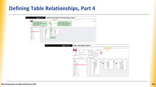Defining Table Relationships, Part 4
New Perspectives on Microsoft Access 2013 416
 