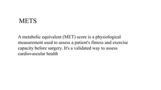 Comprehensive Overview of ASA-PS, NYHA Classifications and METS in ...