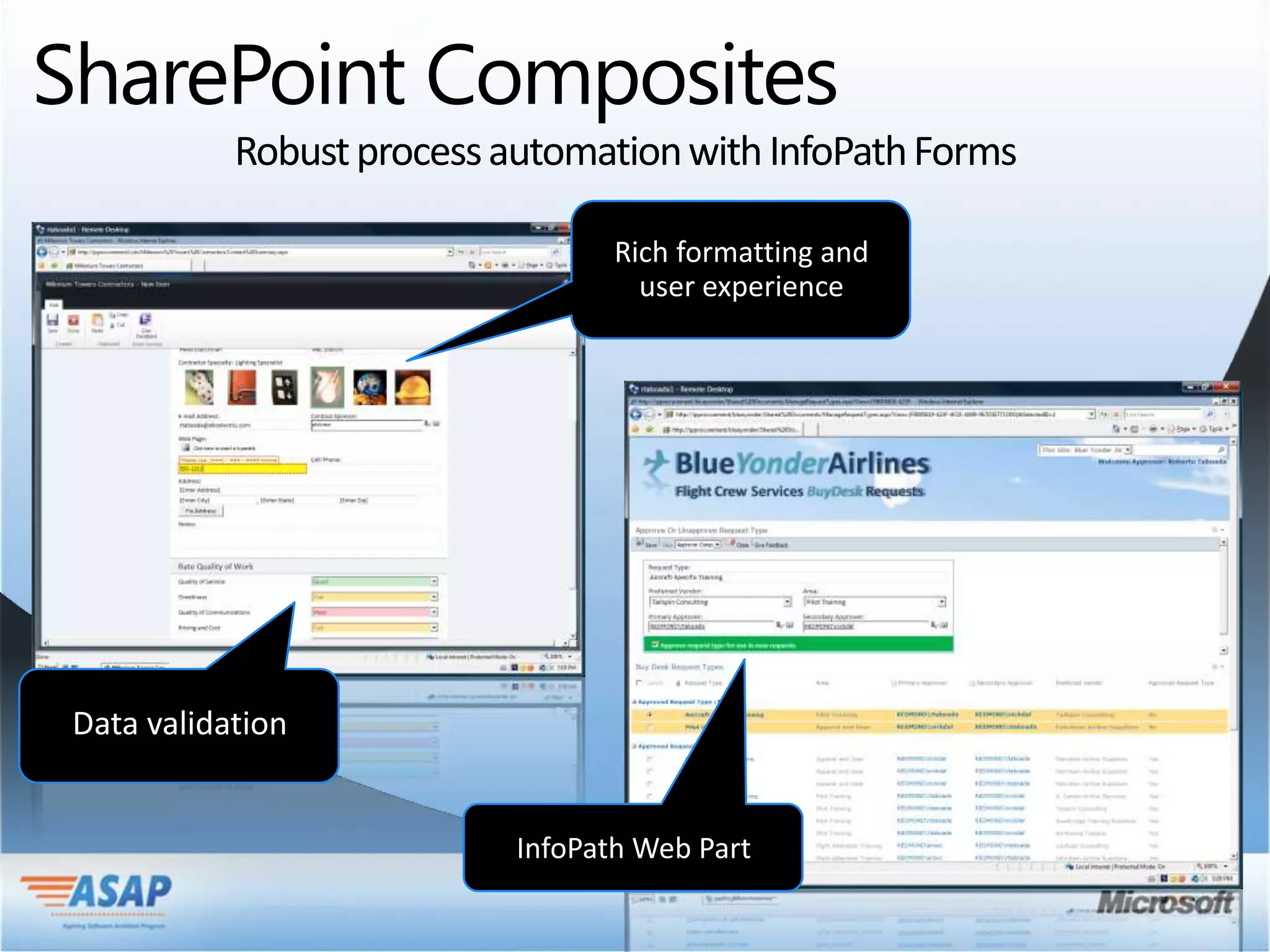 SharePoint Composites
     Robust process automation with InfoPath Forms
 