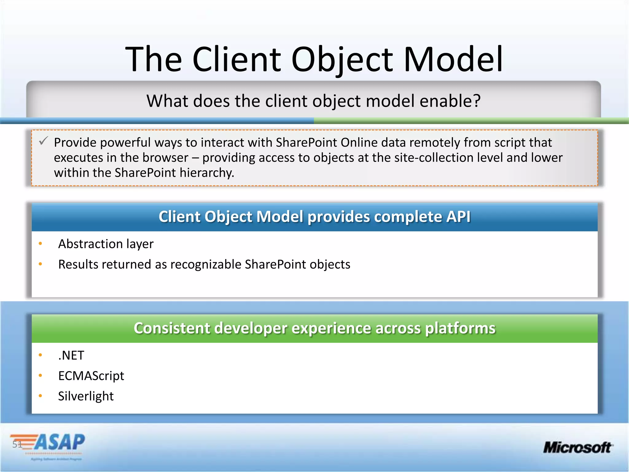 The Client Object Model




51
 