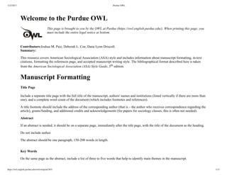 Asa Format By Purdue Owl