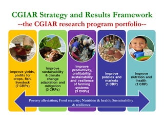 The new CGIAR: Food security, global change and international agricultural research for development