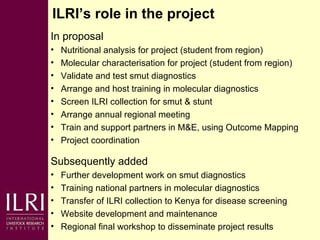 Napier grass smut and stunt resistance: Introducing the Project