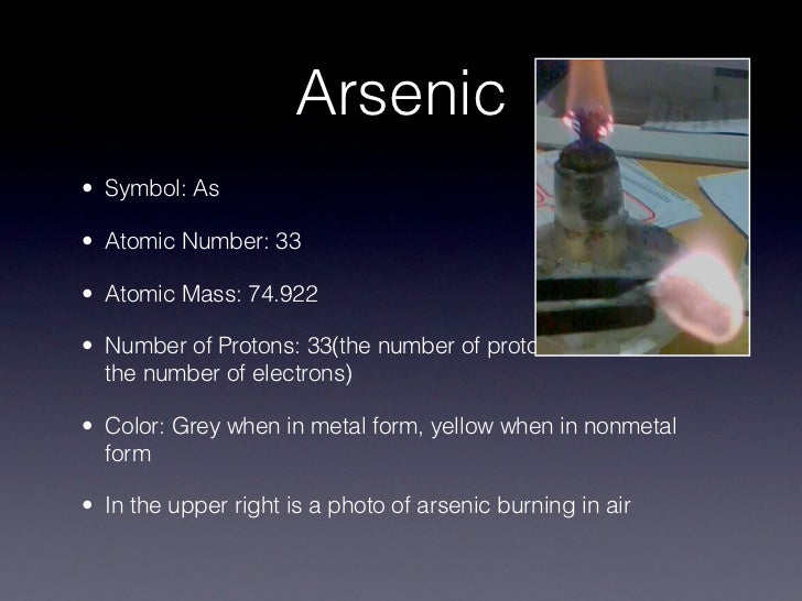 Arsenic atomic mass and number