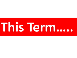 This Term…..
 