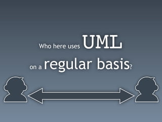Who here uses UML
on a regular basis?
 