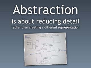Abstraction
is about reducing detail
rather than creating a different representation
 