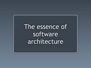 The essence of
software
architecture
 