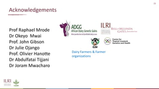 Genetics and genomic approaches for sustainable dairy cattle improvement in smallholder dairy systems