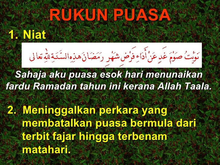 Asasa fardhu ain puasa dan ramadan