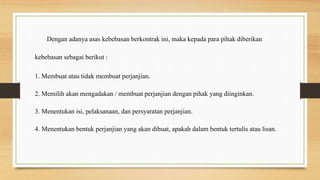 Asas-asas Dalam Hukum Perikatan