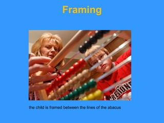 Framing the child is framed between the lines of the abacus 