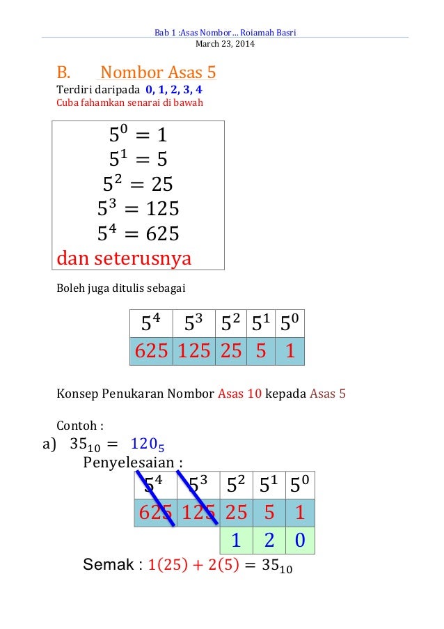 Asas nombor… math tg5