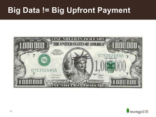 Big Data != Big Upfront Payment

15

 