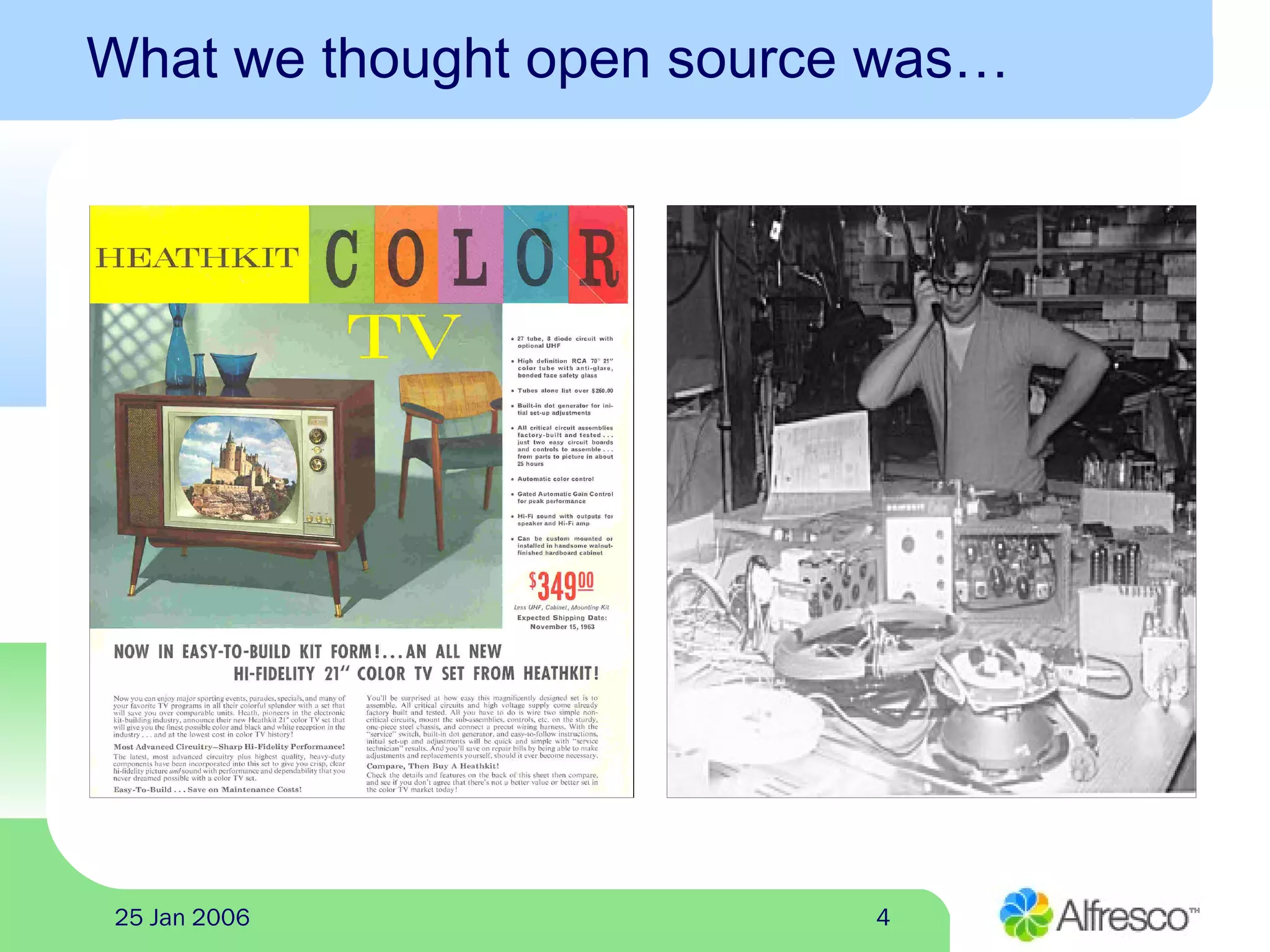 425 Jan 2006
What we thought open source was…
 