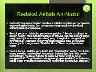 Redaksi Asbab An-Nuzul 
 