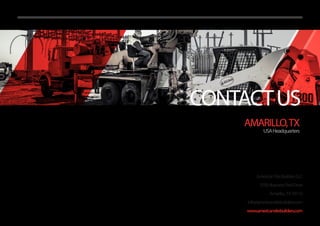 CONTACTUS
AmericanSiteBuildersLLC
3700BusinessParkDrive
Amarillo, TX79110
info@americansitebuilders.com
www.americansitebuilders.com
AMARILLO,TX
USAHeadquarters
 