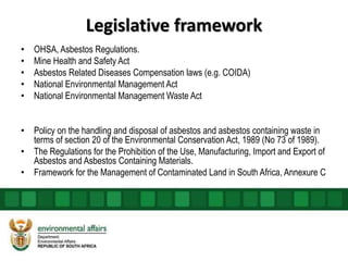 National Asbestos Awareness Strategy by DEA of SA | PPT