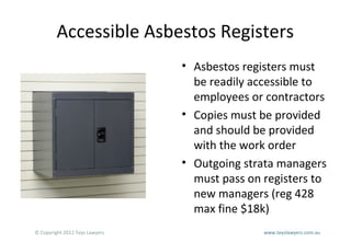 Asbestos A Practical Guide to Your Responsibilities Under WHS Laws | PPT