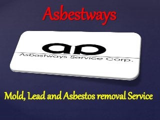 {
Asbestways
Mold, Lead and Asbestos removal Service
 