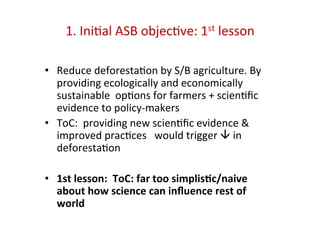 Alternatives to Slash and Burn Programme: what have we learned, where to next?