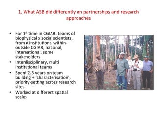 Alternatives to Slash and Burn Programme: what have we learned, where to next?