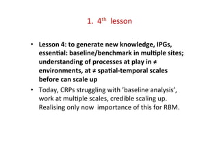 Alternatives to Slash and Burn Programme: what have we learned, where to next?