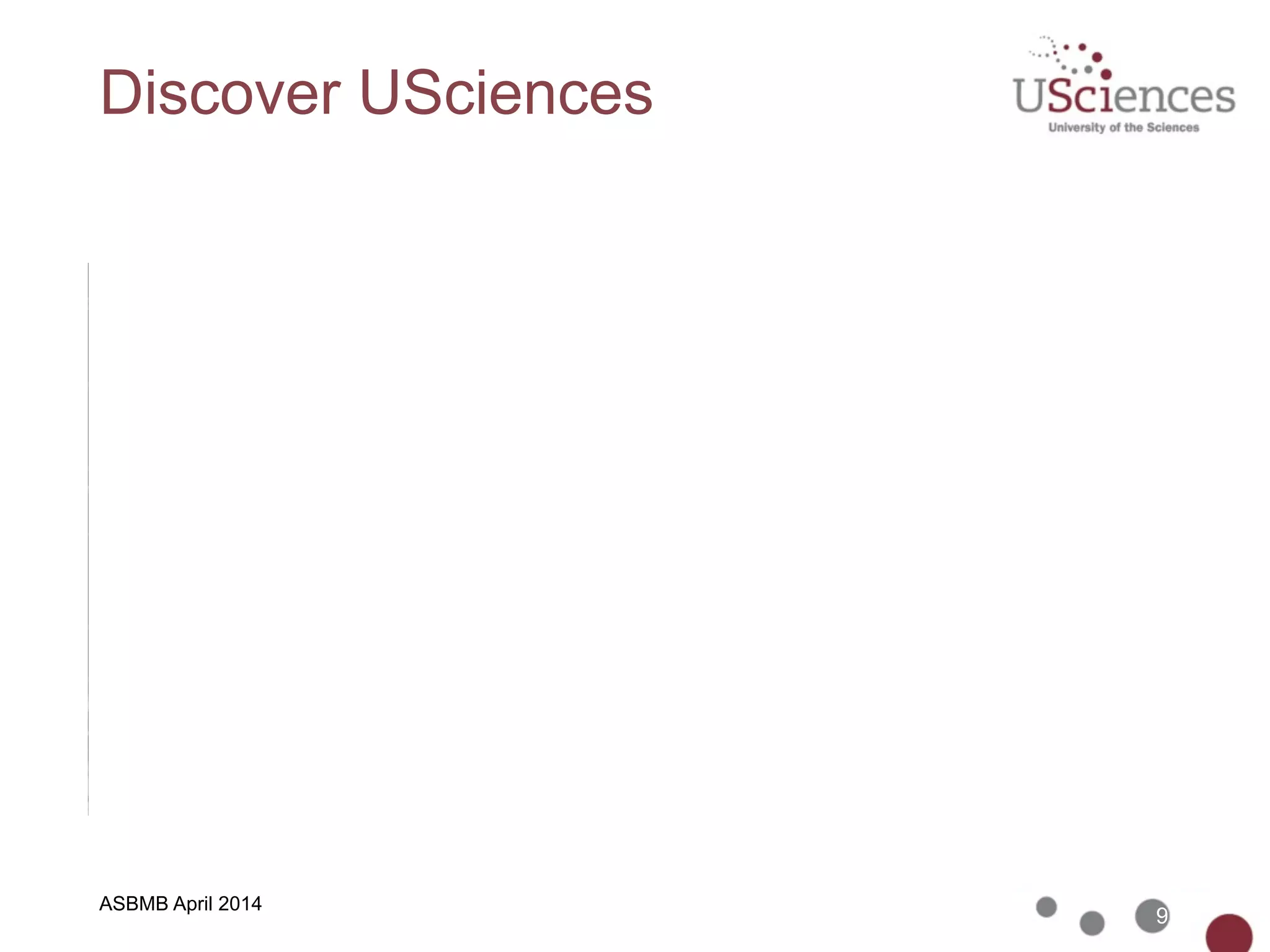 ASBMB April 2014
Discover USciences
9
 