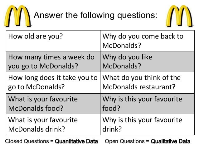 Market research of mcdonalds