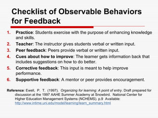  "How" of its  relationship to teaching practiceAppraise: In the previous three steps, you have described and  analyzed an experience, a piece of evidence, or an activity. The actual  self-assessment occurs at this stage as you interpret the activity or  evidence and evaluate its appropriateness and impact.Transform:This step holds the greatest opportunity for growth as you use the insights gained from reflection in improving and transforming  your practice.