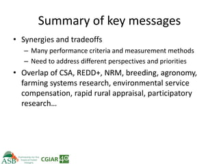 Climate Smart Agriculture -ASB World Bank Presentation