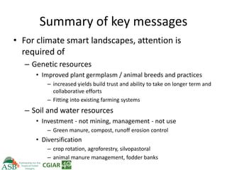 Climate Smart Agriculture -ASB World Bank Presentation