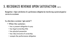 5. RECOGNIZE REVENUE UPON SATISFACTION CONT’D
 