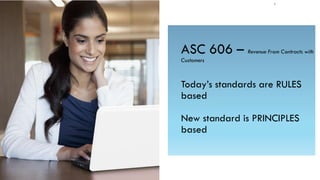 ASC 606 – Revenue From Contracts with
Customers
Today’s standards are RULES
based
New standard is PRINCIPLES
based
7
 