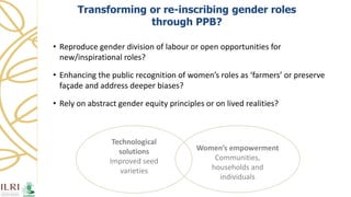 Women's empowerment through seed improvement and seed governance: evidence from participatory barley breeding in pre-war Syria