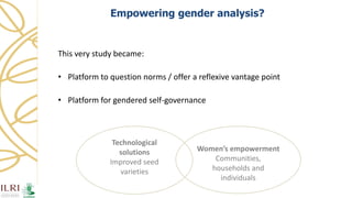 Women's empowerment through seed improvement and seed governance: evidence from participatory barley breeding in pre-war Syria