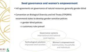 Women's empowerment through seed improvement and seed governance: evidence from participatory barley breeding in pre-war Syria