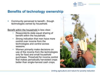 Gender and water lifting technologies: water lifting irrigation and multiple purposes