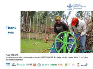 Gender and water lifting technologies: water lifting irrigation and multiple purposes