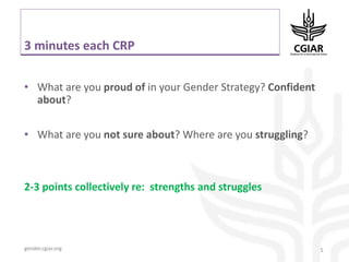 Pre-conference meeting. Gender Research Coordinators and Center Representatives