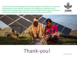 Pre-conference meeting. Gender Research Coordinators and Center Representatives