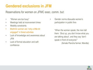 Unpacking ‘Gender’ in India’s Joint Forest Management Program: Lessons ...