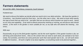 Filling the Gaps: Impacts of farmers group learning process on empowerment and gender equality in Sulawesi, Indonesia