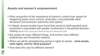 Property rights, women’s empowerment, and intersectionality in Nepal