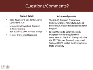 Implementing ‘gender equity’ in livestock interventions: Caught between patriarchy and paternalism