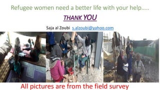 The Constraints of women refugees in accessing work: the case of Syrian refugees in Lebanon