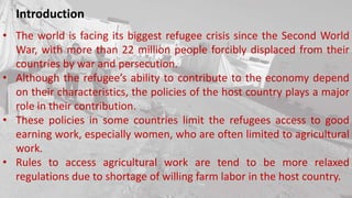 The Constraints of women refugees in accessing work: the case of Syrian refugees in Lebanon