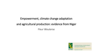 Empowerment, climate change adaptation
and agricultural production: evidence from Niger
Fleur Wouterse
 