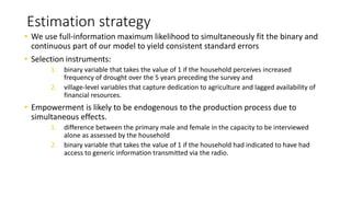 Empowerment, climate change adaptation, and agricultural production: evidence from Niger