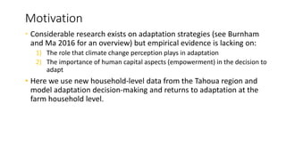 Empowerment, climate change adaptation, and agricultural production: evidence from Niger